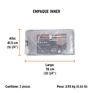 Lona gris reforzada 2 x 3 m, Truper