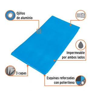 Lona azul reforzada de 2 x 3 m, Truper