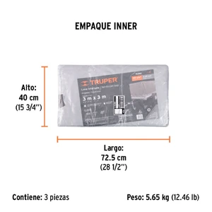 Lona gris reforzada 3 x 3 m, Truper