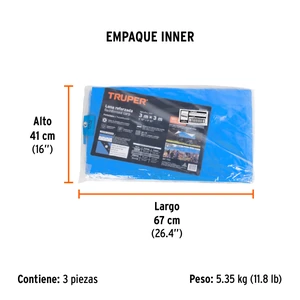 Lona azul reforzada de 3 x 3 m, Truper