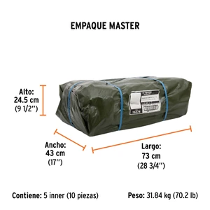 Lona uso rudo, verde olivo, 3 x 4 m, Truper Expert