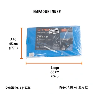 Lona azul reforzada de 3 x 4 m, Truper
