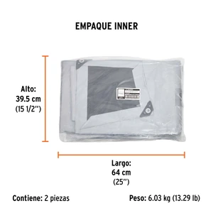Lona gris reforzada 3 x 5 m, Truper