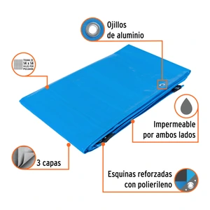 Truper Lona reforzada, 3 x 5 m, azul