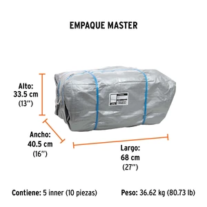 Lona gris reforzada 3 x 6 m, Truper