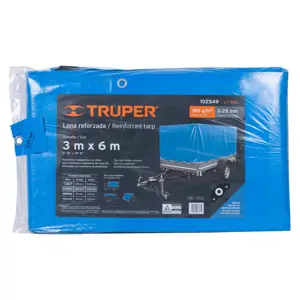 Truper Lona reforzada, 3 x 6 m, azul