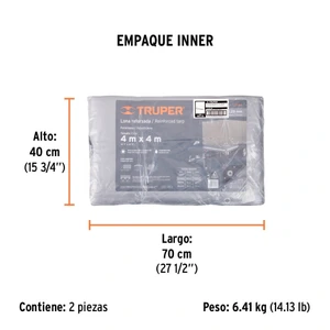 Lona gris reforzada 4 x 4 m, Truper