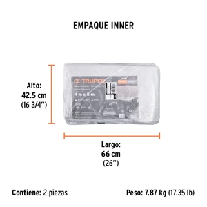 Lona gris reforzada 4 x 5 m, Truper