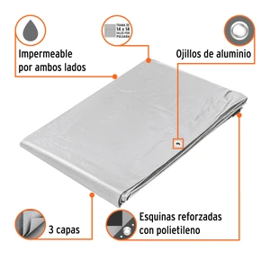 Lona gris reforzada 4 x 5 m, Truper