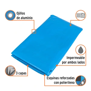 Lona azul reforzada de 4 x 5 m, Truper