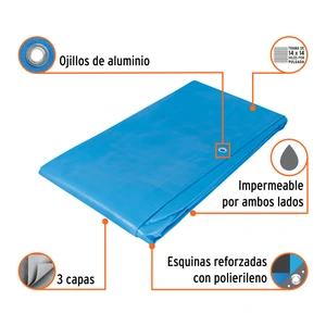 Lona azul reforzada de 4 x 6 m, Truper