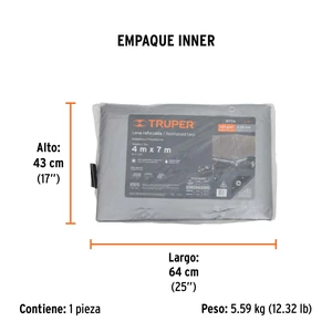 Lona gris reforzada 4 x 7 m, Truper