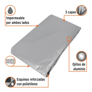 Lona gris reforzada 5 x 5 m, Truper