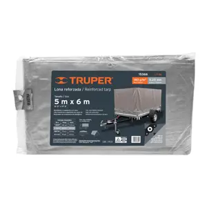 15366 / LT-56 Lona gris reforzada 5 x 6 m, Truper