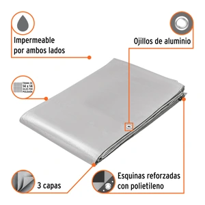 Lona gris reforzada 5 x 6 m, Truper