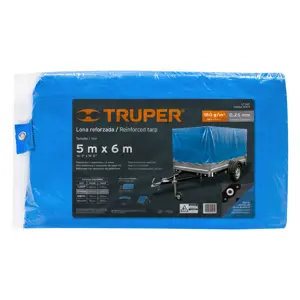 15374 / LT-56Z Lona azul reforzada de 5 x 6 m, Truper