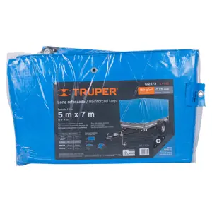 Truper Lona reforzada, 5 x 7 m, azul