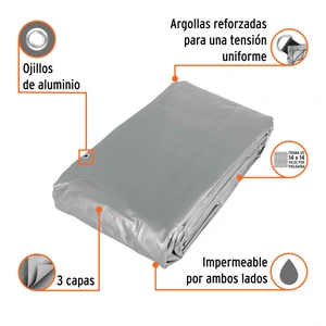 Lona gris reforzada 6 x 12 m, Truper