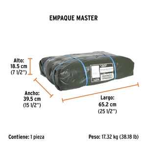 Lona uso rudo, verde olivo, 6 X 12 m, Truper Expert