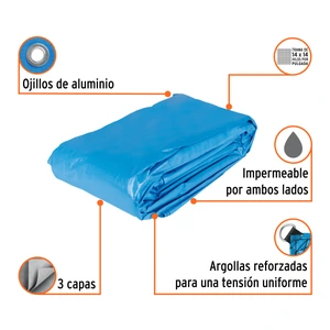 Lona azul reforzada de 6 x 12 m, Truper