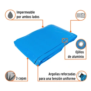 Truper Lona reforzada, 6 x 6 m, azul