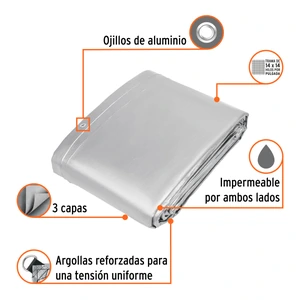 Lona gris reforzada 7 x 10 m, Truper