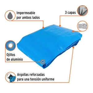 Truper Lona reforzada, 7 x 10 m, azul