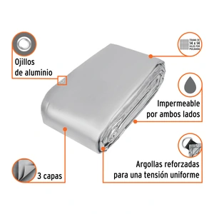 Lona gris reforzada 9 x 14 m, Truper