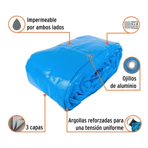 Truper Lona reforzada, 9 x 14 m, azul