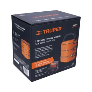Truper Lonchera térmica con 3 contenedores de acero inoxidable