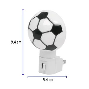 Luz de noche con lámpara E12, balón soccer, Volteck