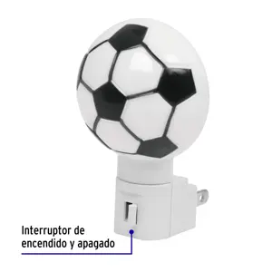 Luz de noche con lámpara E12, balón soccer, Volteck