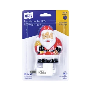 Luz de noche con lámpara E12, Santa Claus, Volteck