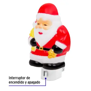 Luz de noche con lámpara E12, Santa Claus, Volteck