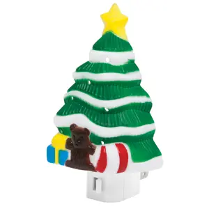 46137 / LUZ-08 Luz de noche con lámpara E12, pino de navidad, Volteck