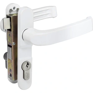 Cerradura Euro para puerta de aluminio función doble, blanco, llave estándar Lock