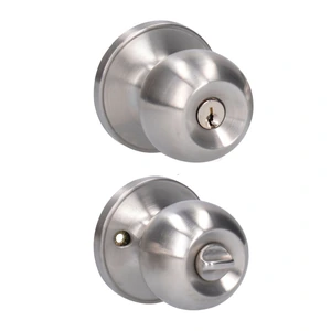 Pomo tubular bola función recámara, acero inoxidable, llave estándar, blíster Lock