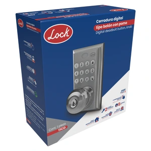 Cerradura digital tipo botón con pomo, llave estándar Lock