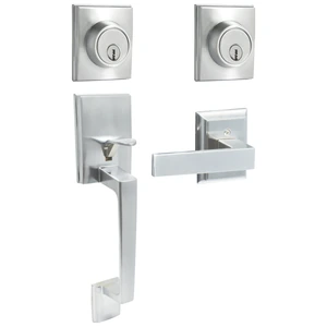Gatillo rectangular sólido para entrada función doble, níquel satinado, visual Lock