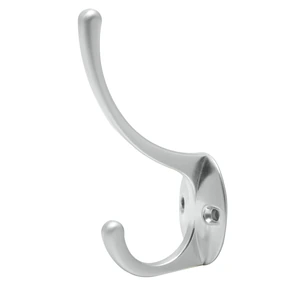 Gancho perchero doble, latón brillante Lock