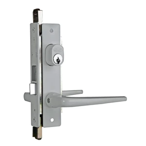 Cerradura clásica para puerta de aluminio función sencilla, gris, llave estándar Lock