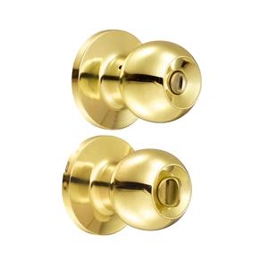 Pomo tubular bola función latón brillante, llave estándar, blíster Lock