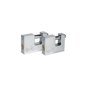 Lock-L22C80ECSB / L22C80ECSB Candado de acero para cortina metálica 80 mm, cromo satinado, llave estándar Lock