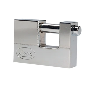 Lock-L22C80TCSB / L22C80TCSB Candado de acero para cortina metálica 80 mm, cromo satinado, llave tetra Lock