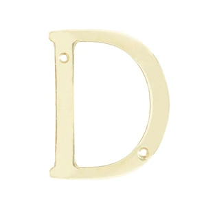 Letra D slim 4" latón brillante Lock