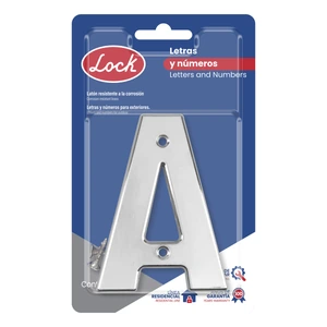 Letra A bold 4" cromo satinado Lock