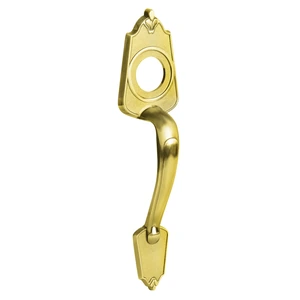 Jaladera para cerradura de sobreponer, latón brillante, en caja Lock