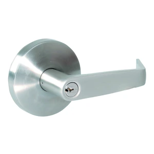 Manija cilíndrica plana función baño, acero inoxidable, llave estándar, blíster Lock