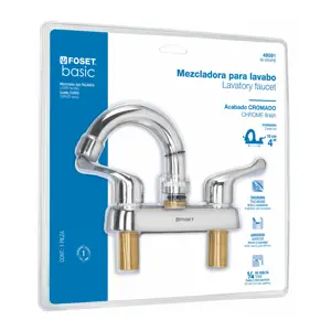 Foset Mezcladora manerales palanca cuello curvo para lavabo, Basic