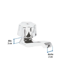 Llave individual para lavabo, maneral metálico, Foset Basic